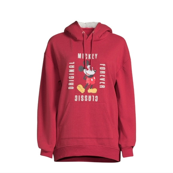 Mickey Mouse Women's Faux Sherpa Knit Hoodie Top - Picture 3 of 7